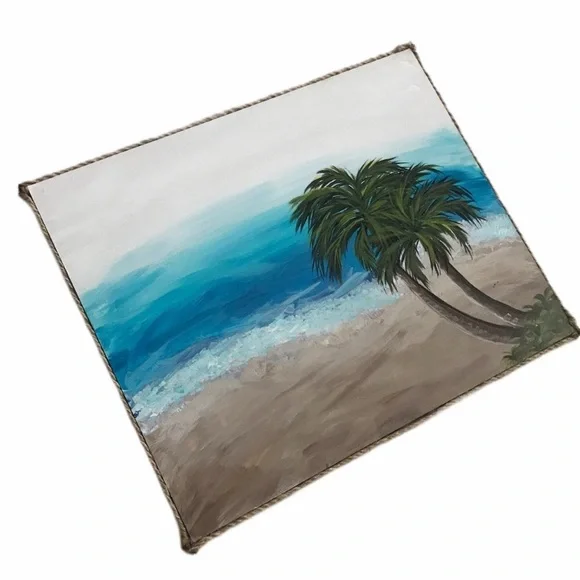 Hand painted acrylic palm beach wall decor